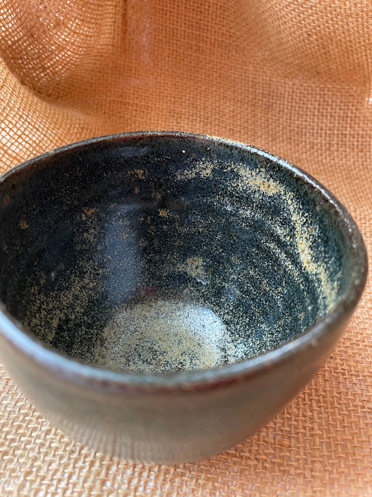 Mug in black with gold specks, pebble shape, handmade ceramics #2