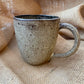 Question Mug in light brown, grogged, handmade ceramics