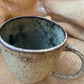 Question Mug in light brown, grogged, handmade ceramics