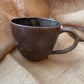 Question Mug in brown, grogged, handmade ceramics