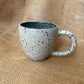 Question Mug in white and grey blue, grogged, handmade ceramics #4