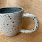 Question Mug in white and grey blue, grogged, handmade ceramics #4