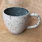 Question Mug in white and grey blue, grogged, handmade ceramics #4