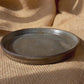 Mini plate in dark brown, glossy and smooth, shiny gold particles, handmade ceramics