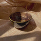 Bowl in dark green, Japanese ruku style, smooth and rough surface