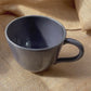 Question Mug in purple, slightly grogged, handmade ceramics