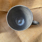 Question Mug in purple, slightly grogged, handmade ceramics