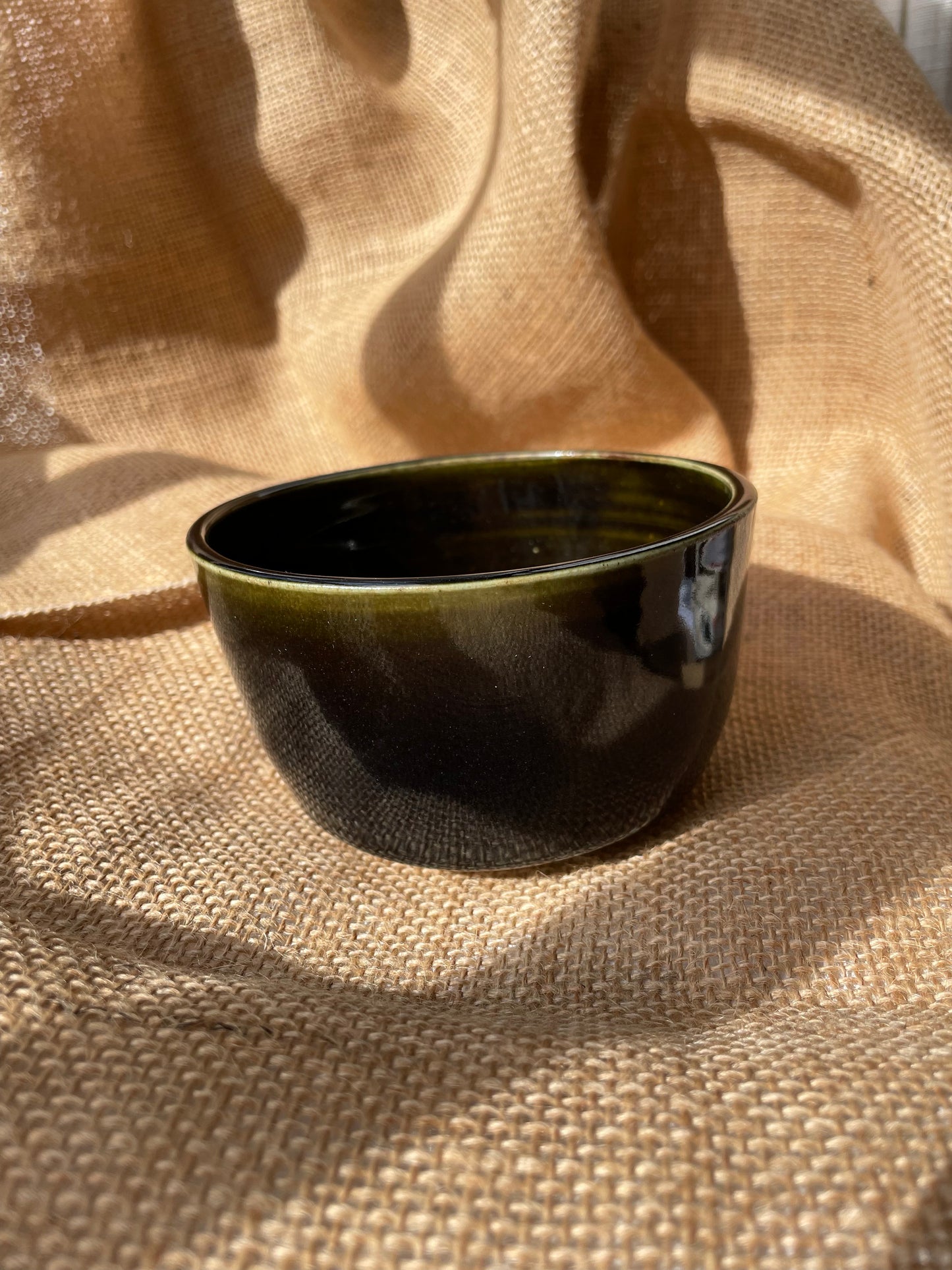 Bowl in black, glossy and smooth, handmade ceramics