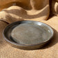 Mini plate in dark brown, glossy and smooth, shiny gold particles, handmade ceramics