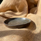 Mini plate in dark brown, glossy and smooth, shiny gold particles, handmade ceramics