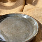 Mini plate in dark brown, glossy and smooth, shiny gold particles, handmade ceramics