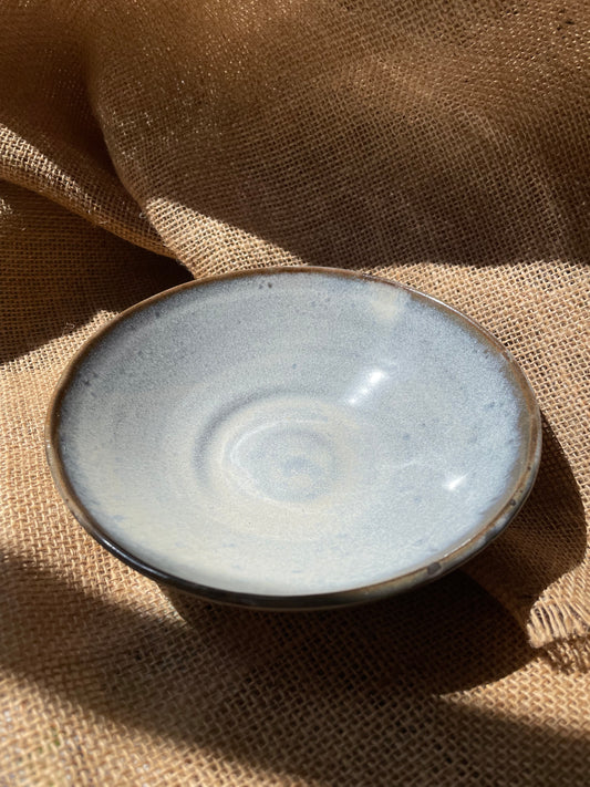 Glossy bowl in light blue, smooth, handmade ceramics