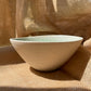 Bowl in semi transparent light green, handmade ceramics