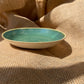 Plate in green, smooth, handmade ceramics