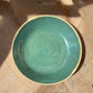 Plate in green, smooth, handmade ceramics