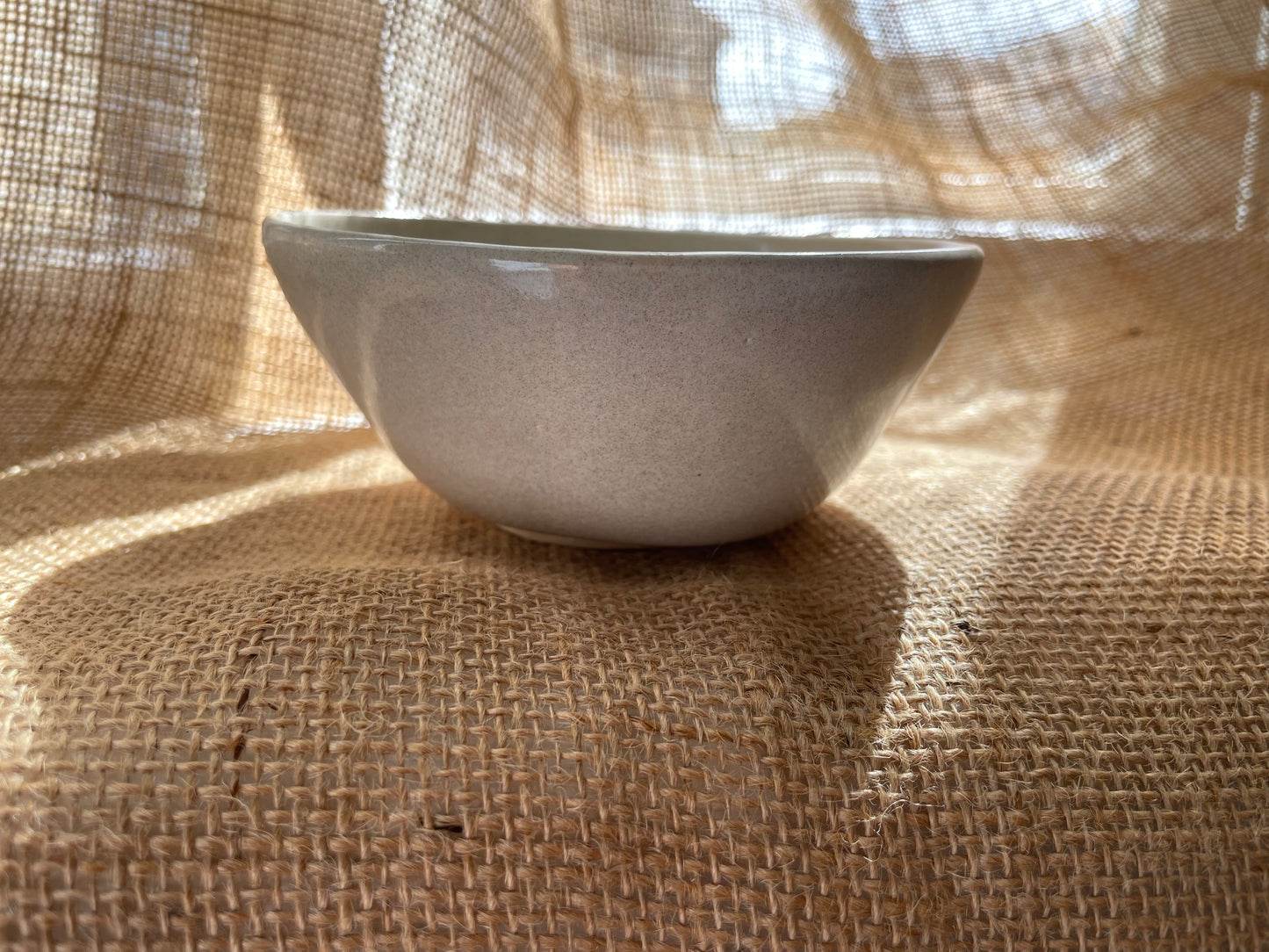 Bowl in light grey, smooth, handmade ceramics