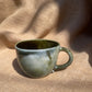 Question Mug in smoky green, handmade ceramics