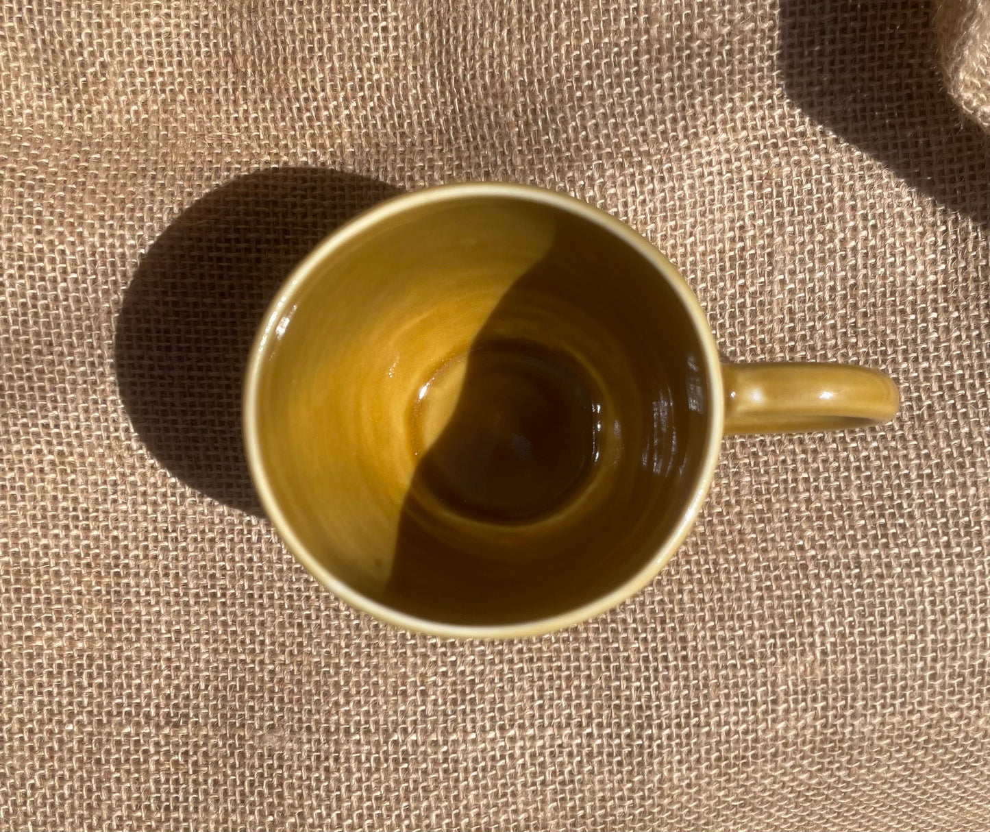 Question Mug in yellow, handmade ceramics