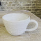 Question Mug in white, slightly grogged, handmade ceramics