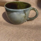 Question Mug in smoky green, handmade ceramics