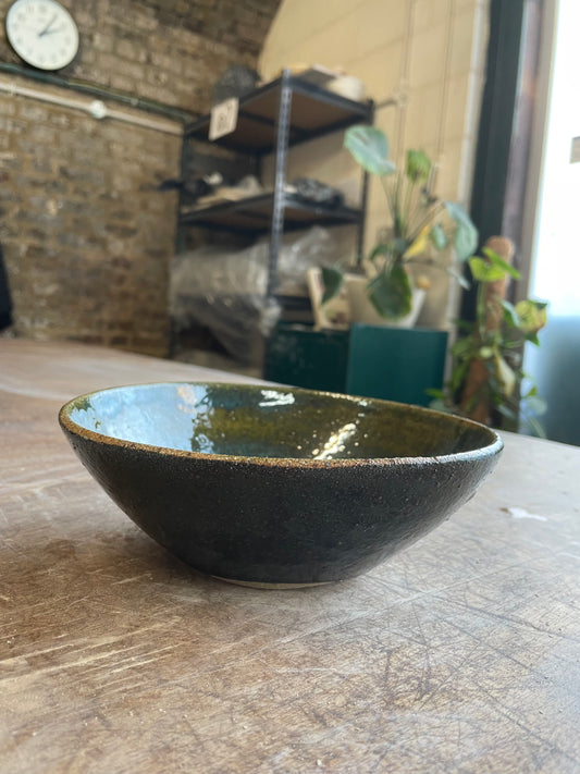 Bowl in coral, slightly grogged, handmade ceramics