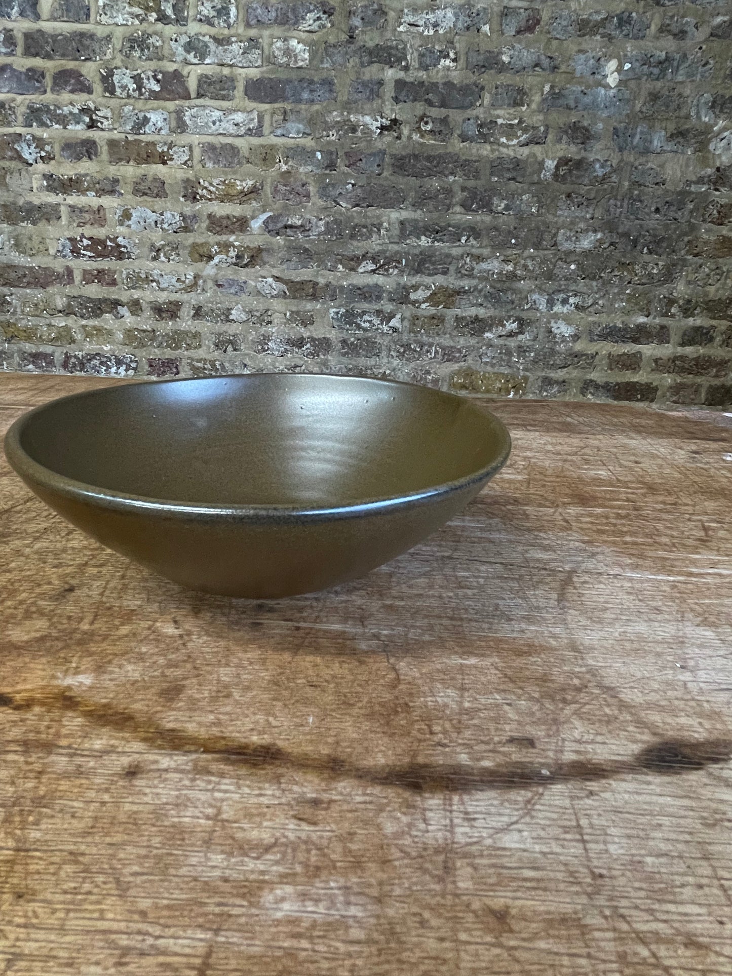 Bowl in brown, smooth and matt, handmade ceramics