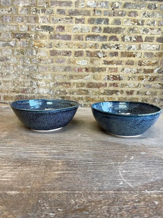 Bowl in starry blue, matt and smooth, handmade ceramics